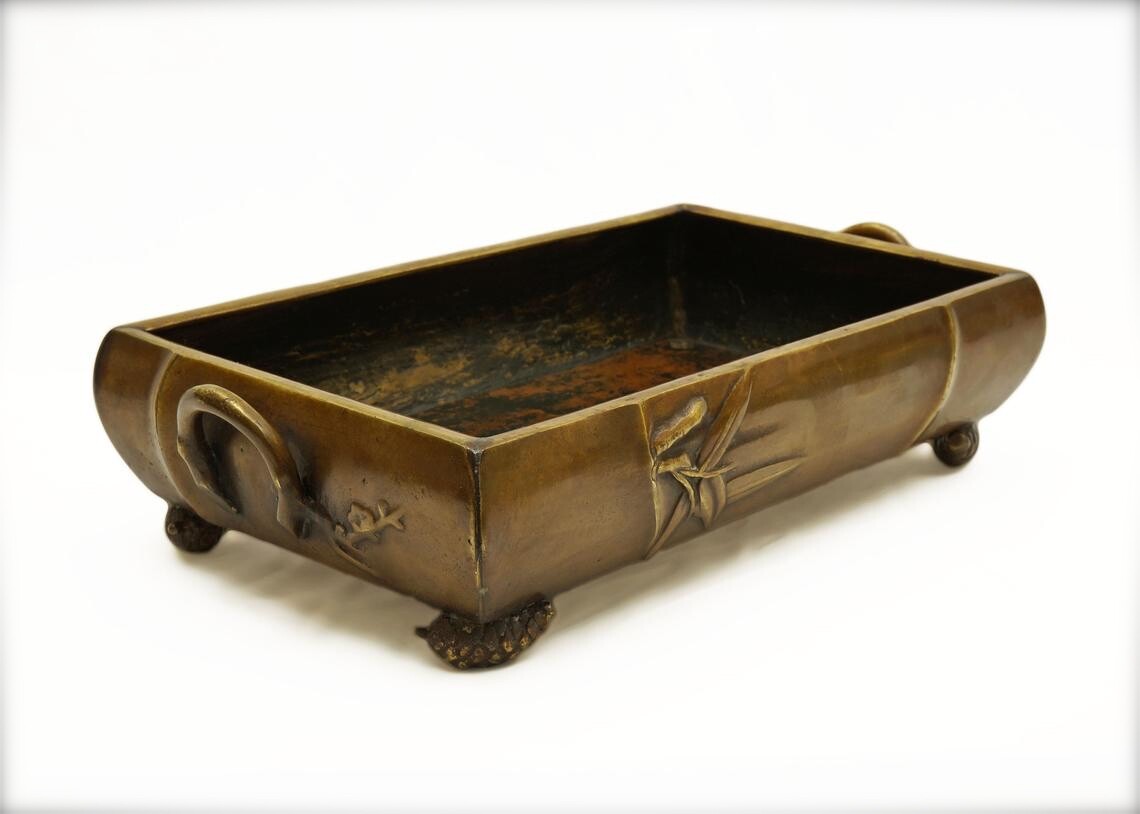Antique Japanese Late Edo Period Hand Crafted Bronze Suiban Planter 1868 – 1920s