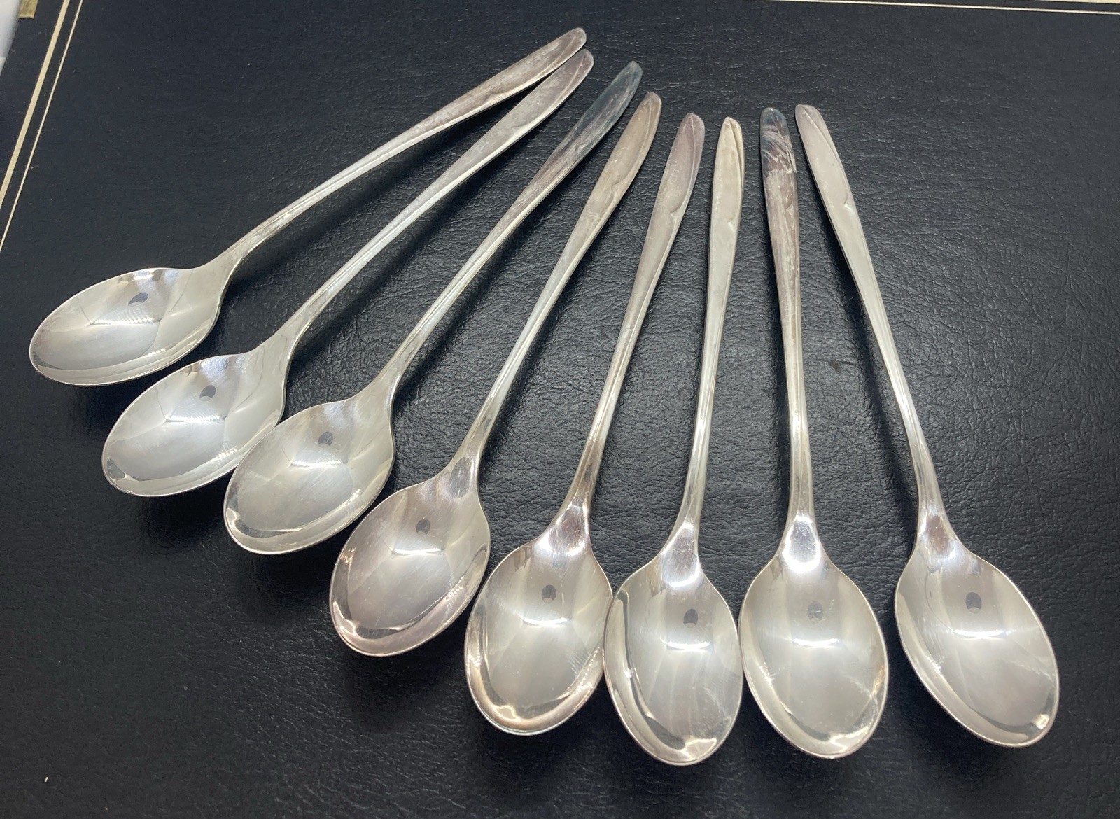 8 Supreme SilverPlate MODERN LIVING 1956 Ice Tea Spoons / Mid Century/ Rare