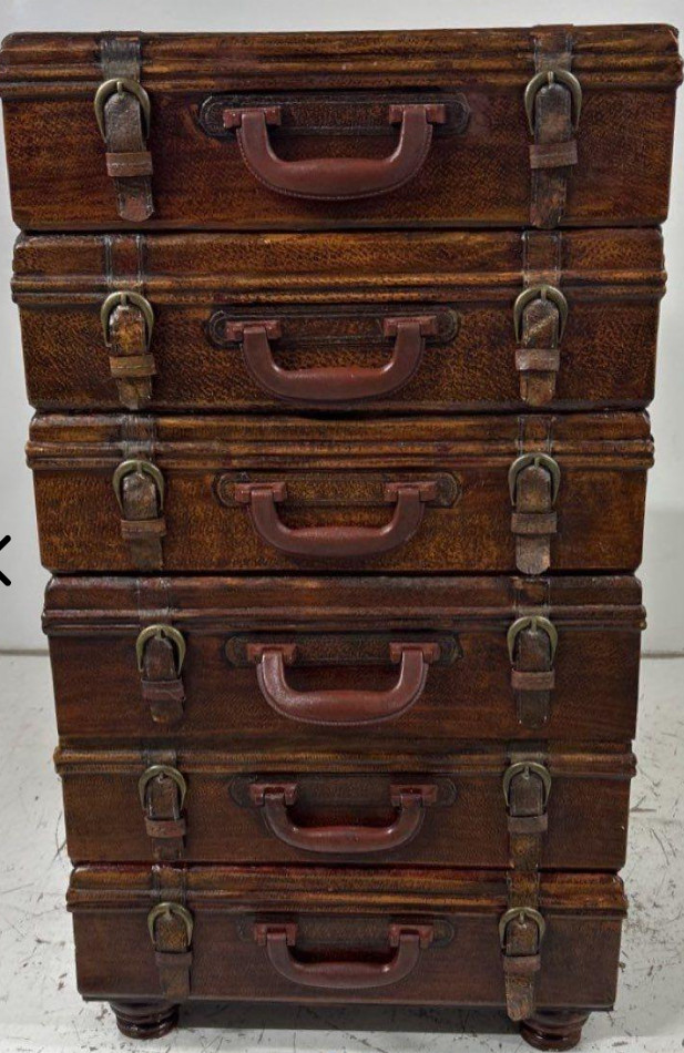 Vintage collector’s find trunk style leather chester unit