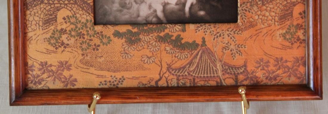Oak Framed The Immaculate Conception 1897 with Asian Silk Matting Antique Cherub
