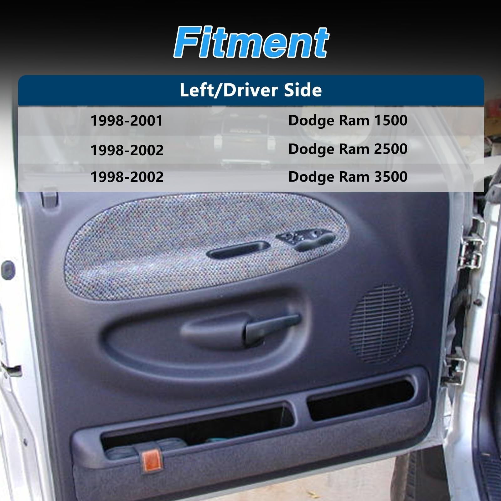 Front Left Driver Side Door Pull Handle Cup Compatible with Dodge Ram 1500 1998-