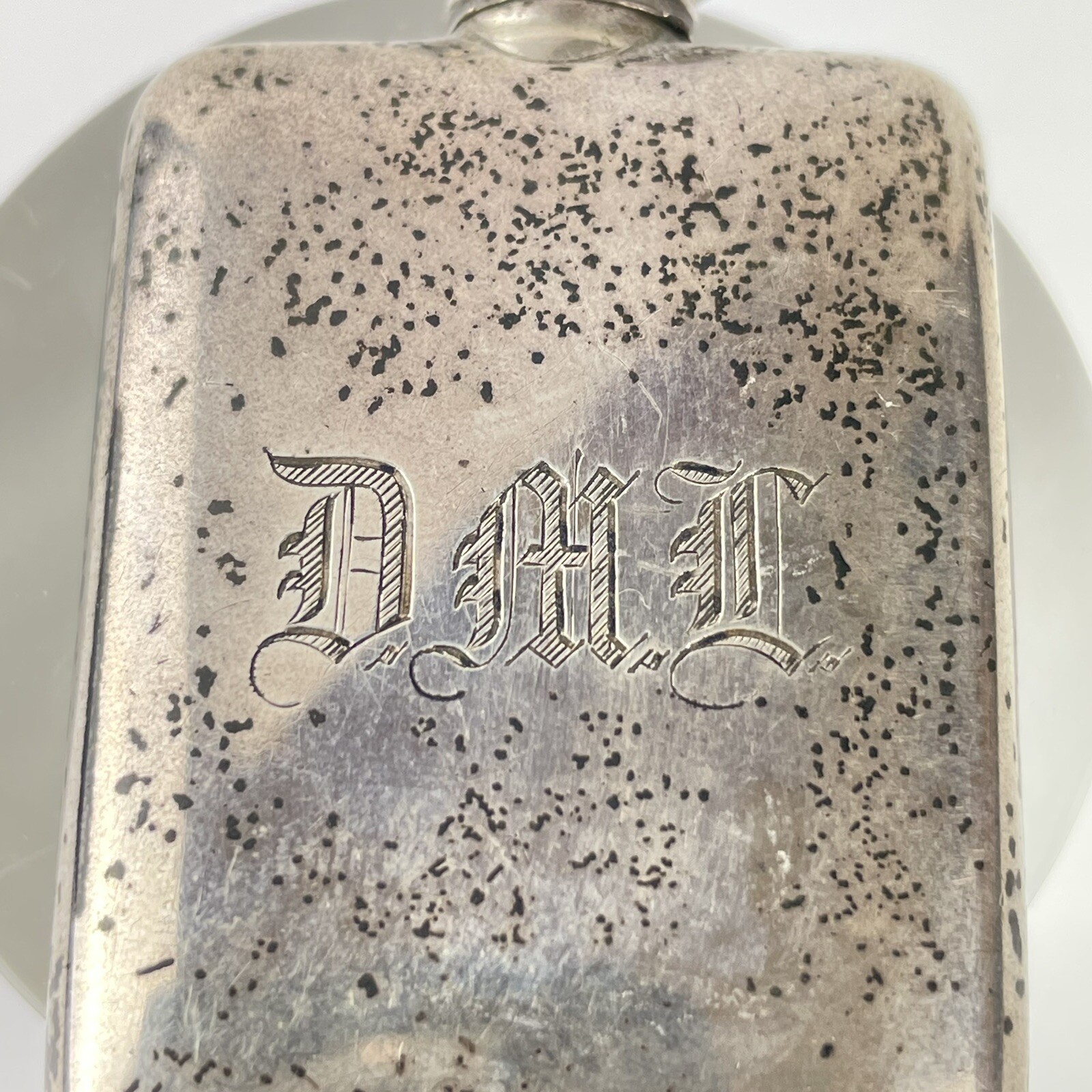 Antique Solid Silver Flask Form Scent Bottle 5.6cm A & J Zimmerman 1919
