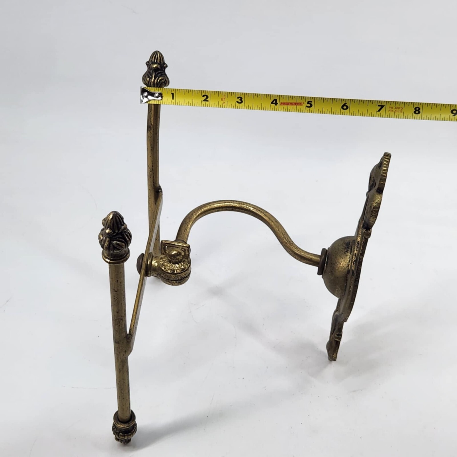 Antique Victorian Solid Brass Hat Coat Rack Hall Tree Wall Mount Early 1900s DB