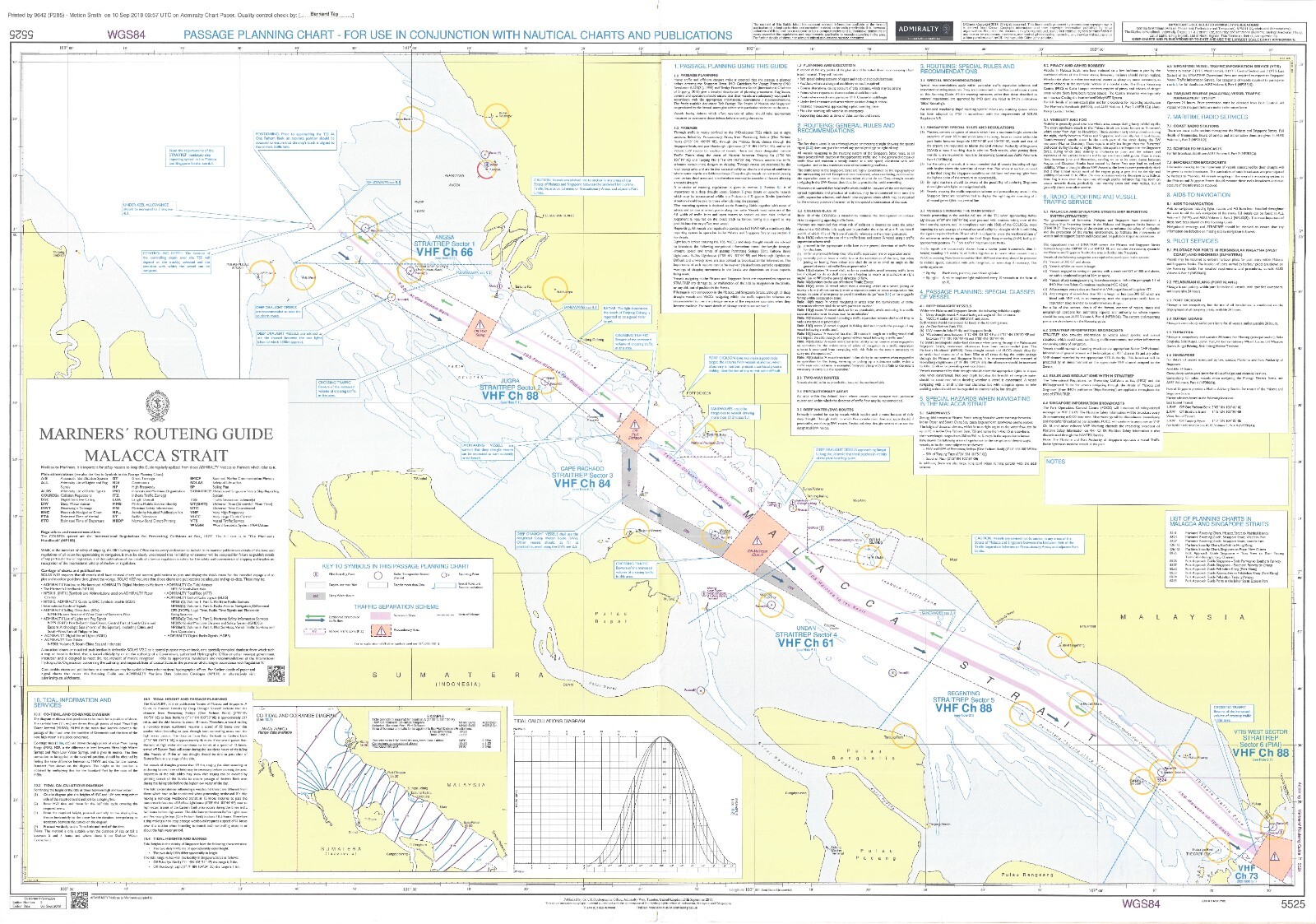 Admiralty 5525 Mariner’s Routing Guide Malacca Strait Chart Map Maritime Marine