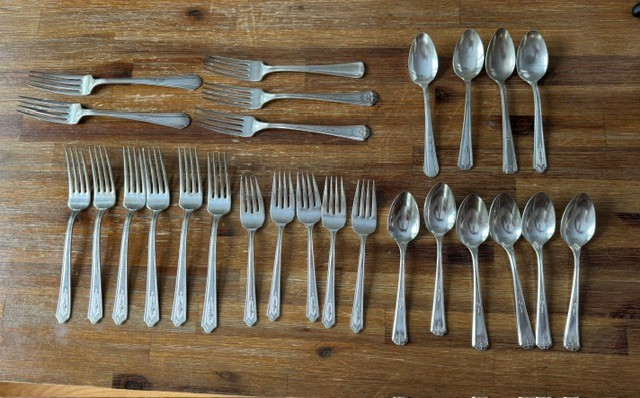 Vintage Silverplate Flatware Mixed Lot 25 Pc Wm Rogers Oneida Community