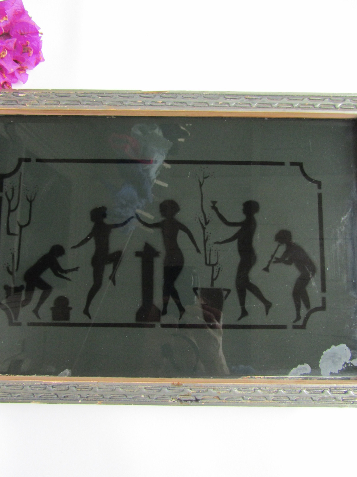 Antique 20s ART DECO FAIRY TEA SET TRAY Edwardian Picture Child Dancing Fairies