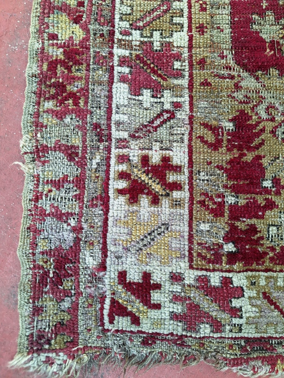 An antique Anatolian Komurcu Kula Prayer rug, 18th. C