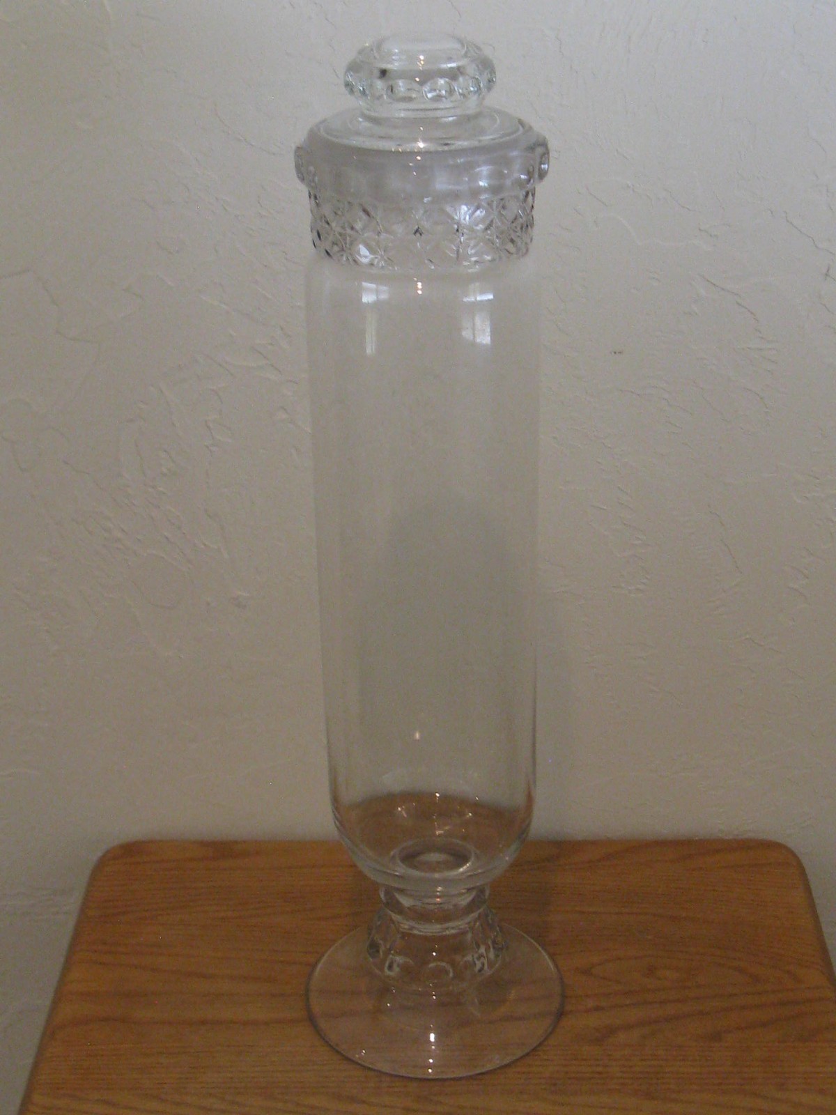 Vintage Apothecary Jar Tiffin Dakota 24″ Clear Glass Store Pharmacy READ