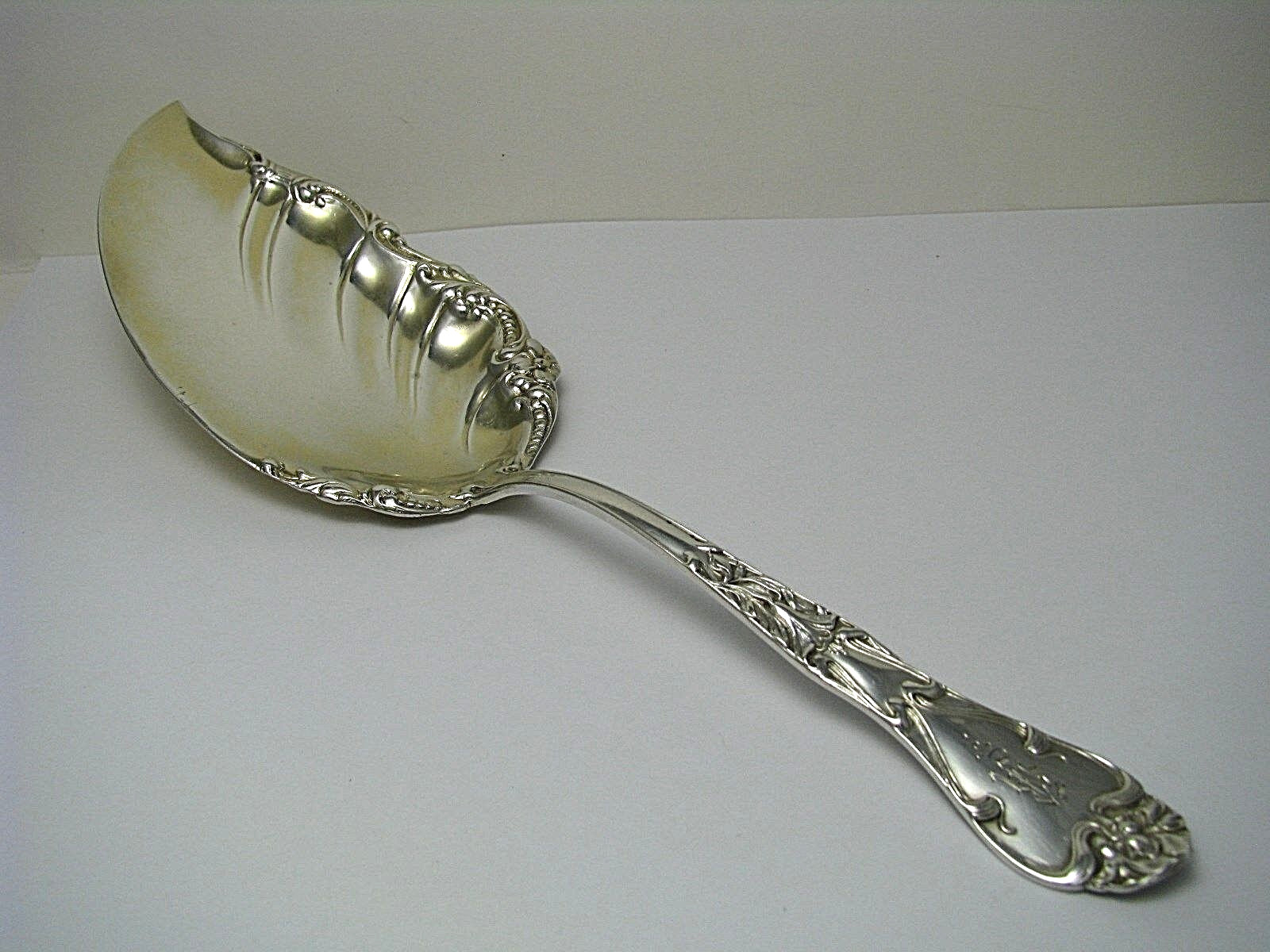 ART NOUVEAU STERLING SILVER FISH SLICE PASTRY SERVER ca1902 Mono “R” Rare 9 1/8″