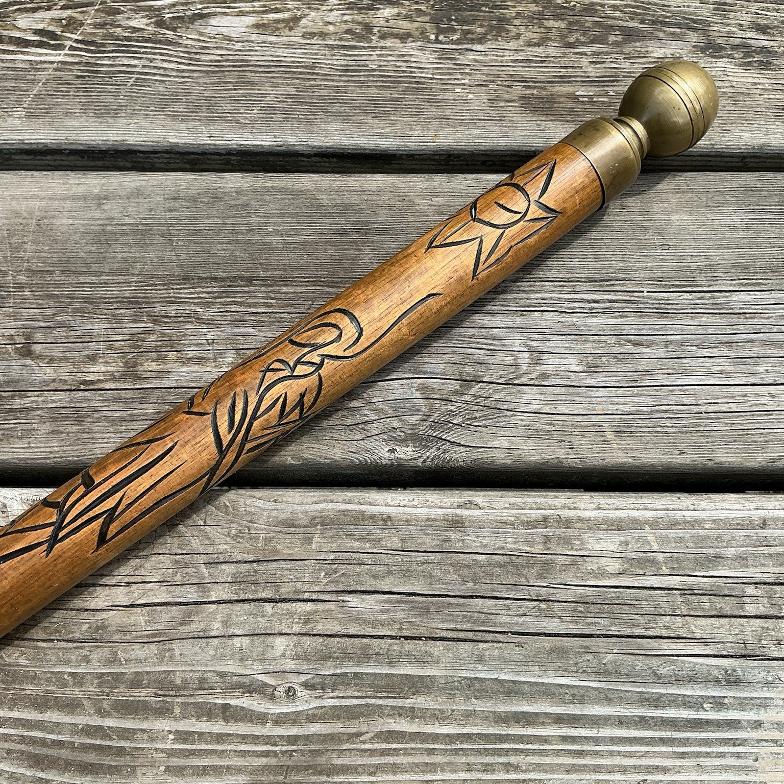 Vintage Walking Stick With Concealed Billiard Snooker Cue 33.5” (57” Assembled)