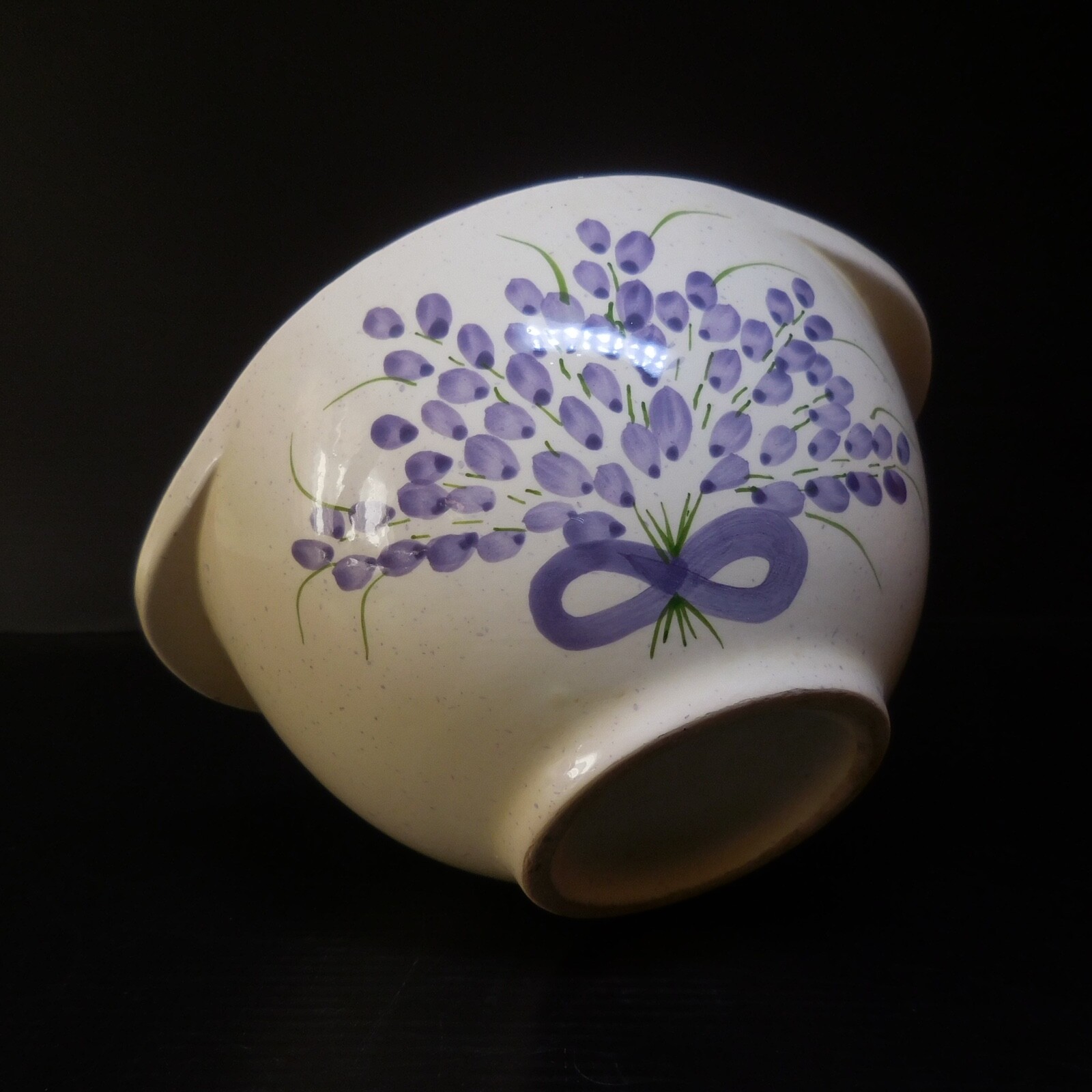 Ceramic Faience Provence Lavender France Pottery Art Deco Table White