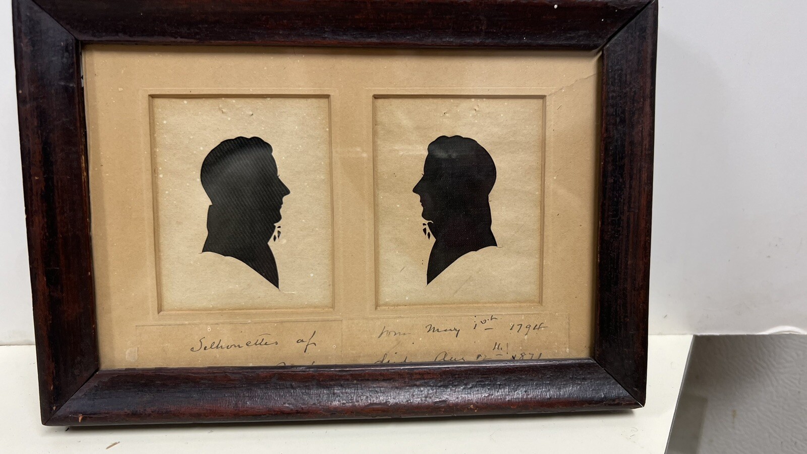 1794-1871 Wallace Rush hand cut Silhouettes framed