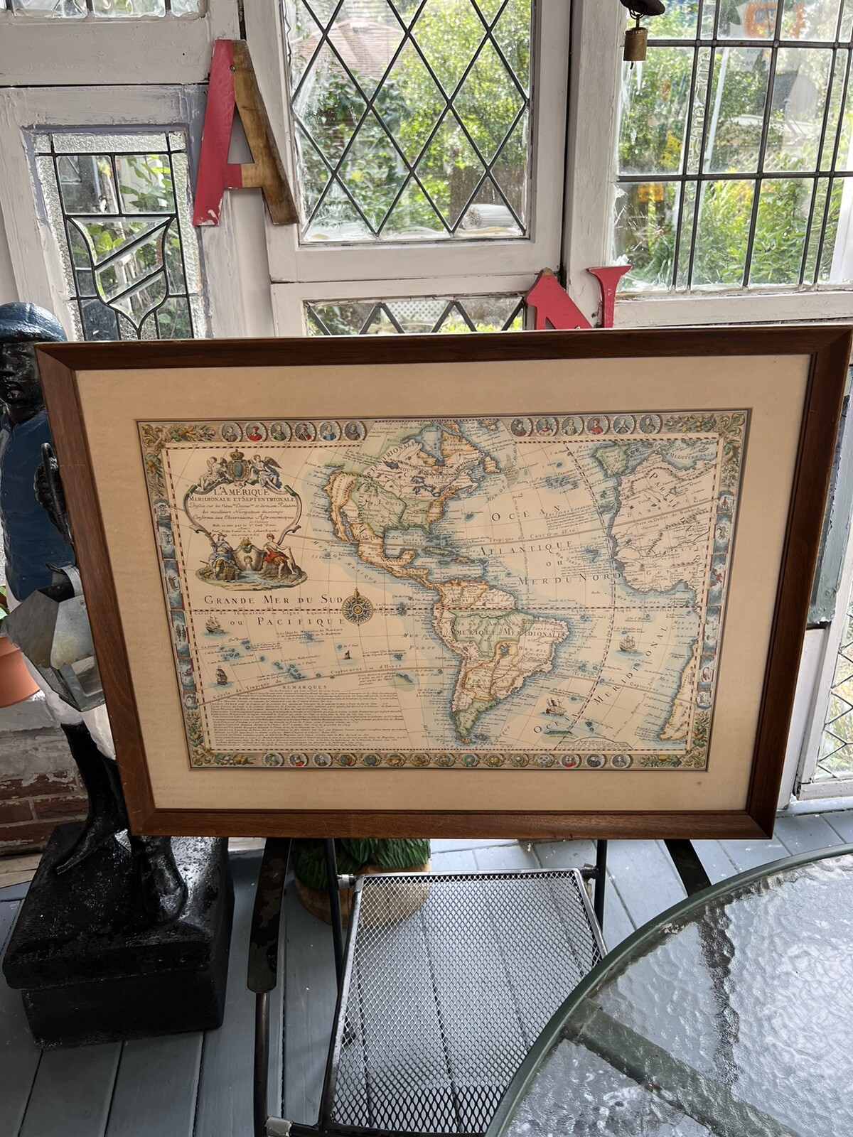 North America and South America 18th century New World Map explorers Paris 1731