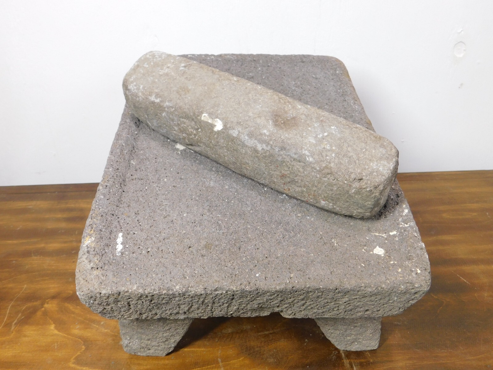 Antique Metate #16-Grinder-Rustic-Complete-Old Mexican–Primitive-11.5x16x9.5H