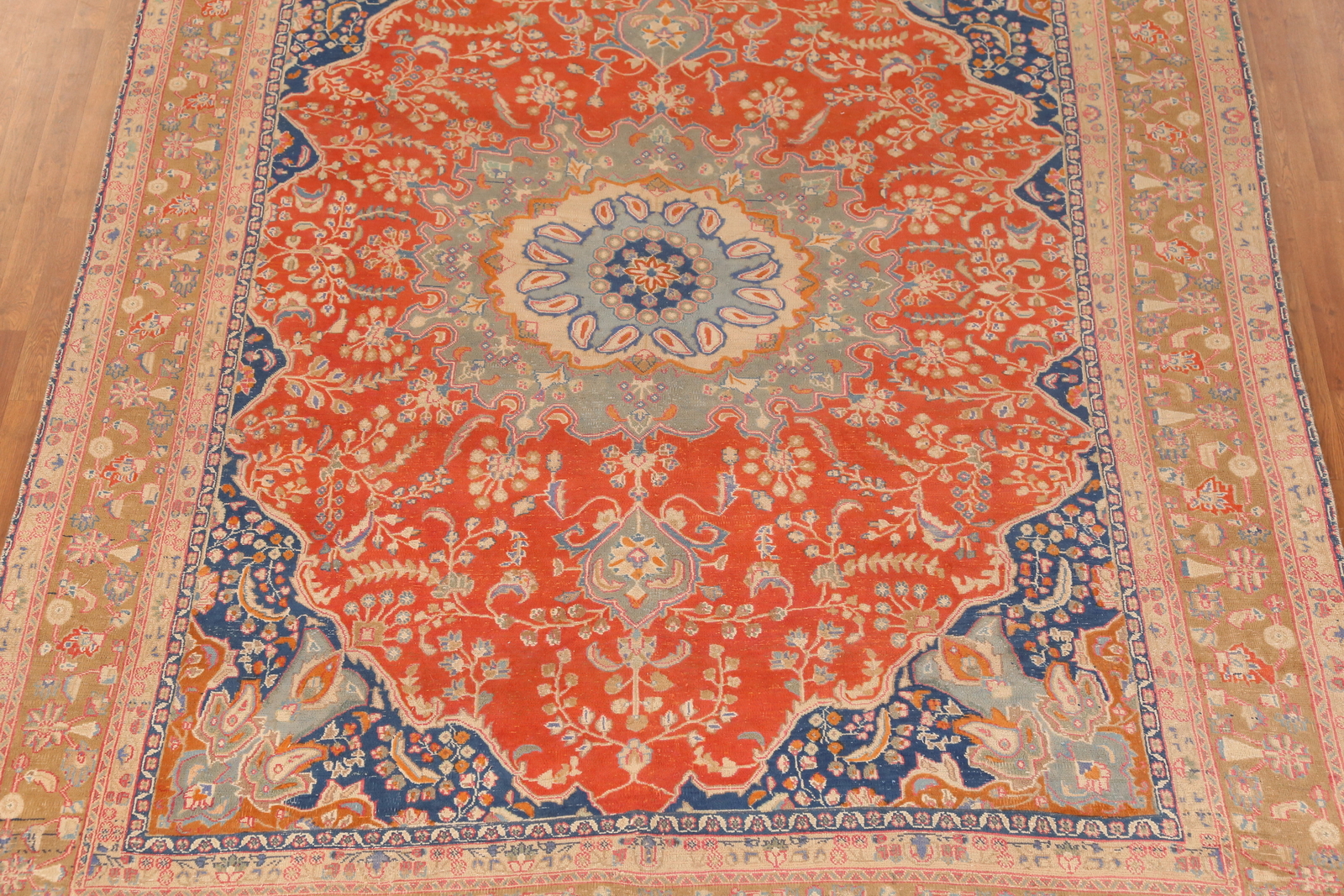 Vintage Rust Floral Traditional Hand-made Dining Room Area Rug Wool Carpet 9×12