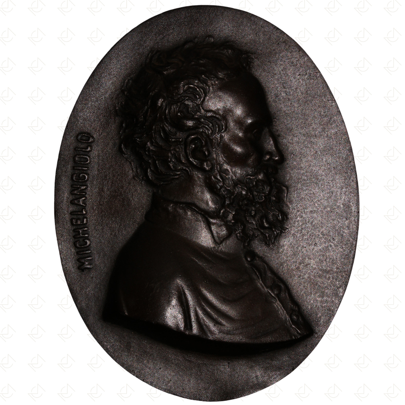 Italy Profile Portrait Plaque of Michelangelo – Undated – 19th Century – Bronze