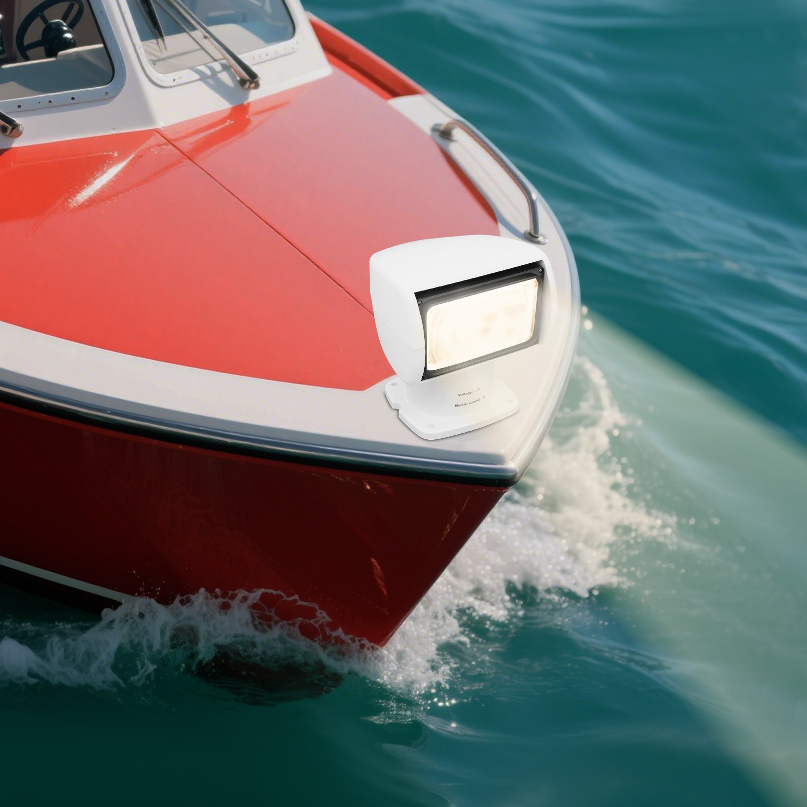 Boat Spotlight with Remote Control, Yacht Searchlight,12V 100W Searchlight