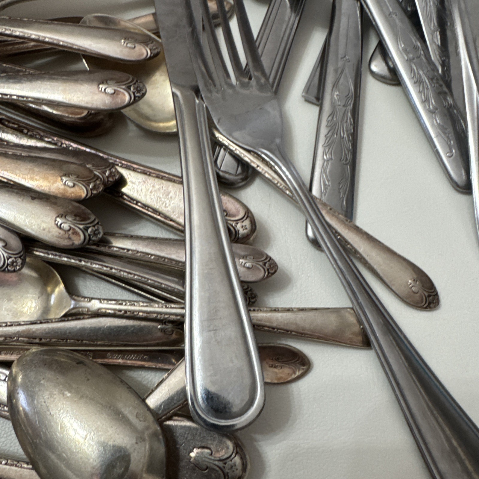 Lot of 15 Lbs Vintage Assorted Flatware Silverware