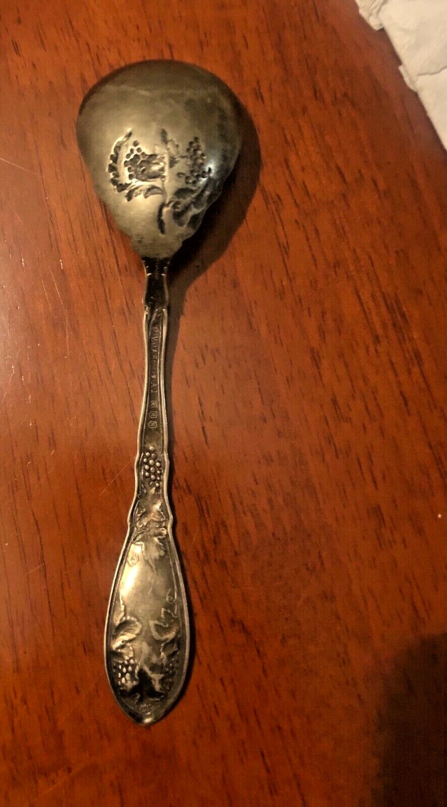 Flatware Art Deco Silver Serving Table Spoon 6″ RARE Marked WM A Rogers AI NICE!