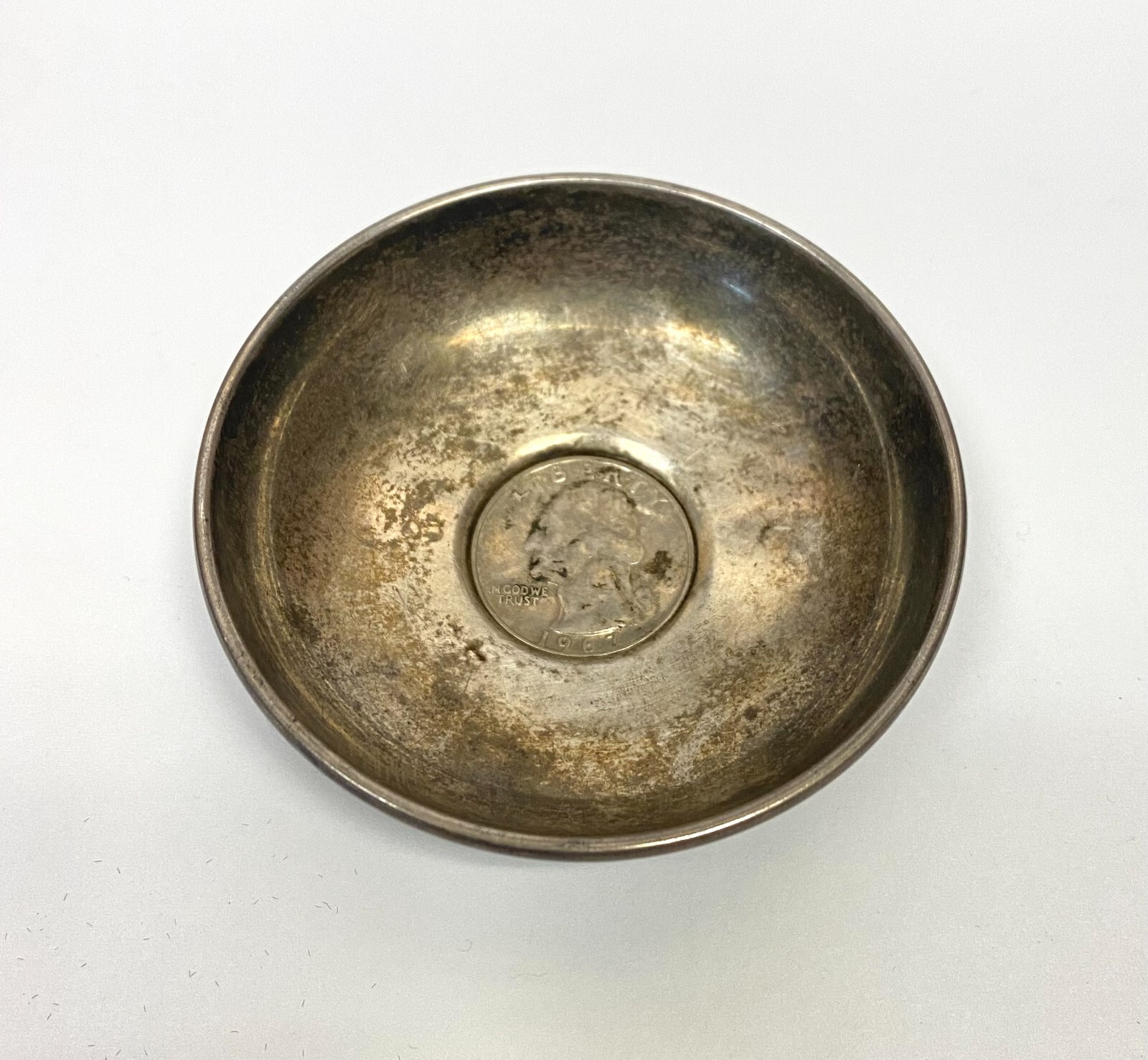 Vintage 760 Sterling Silver 1967 Washington Quarter Coin Bowl Dish