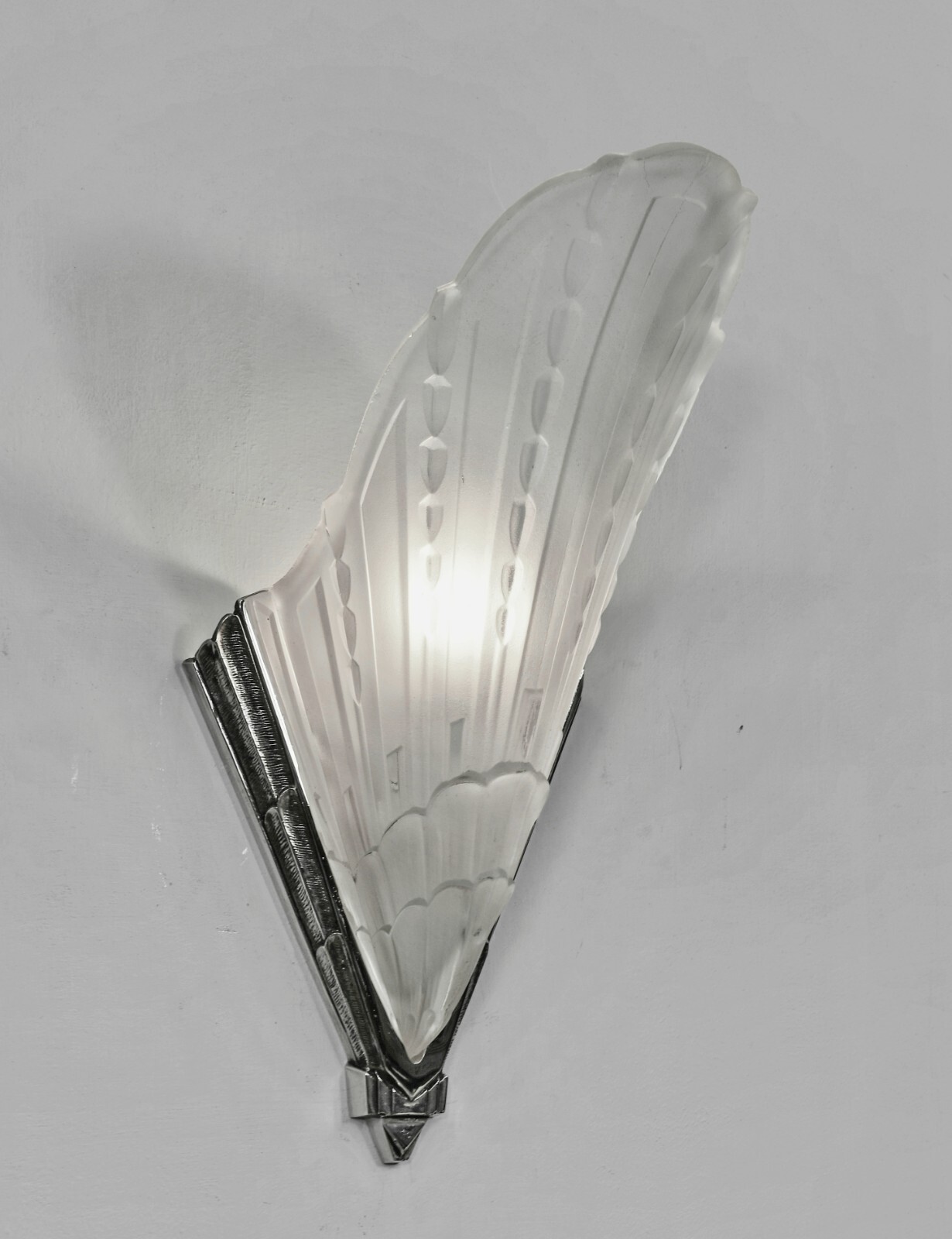 EJG : PAIR OF 1930 FRENCH ART DECO WALL SCONCES …. lamp muller era France