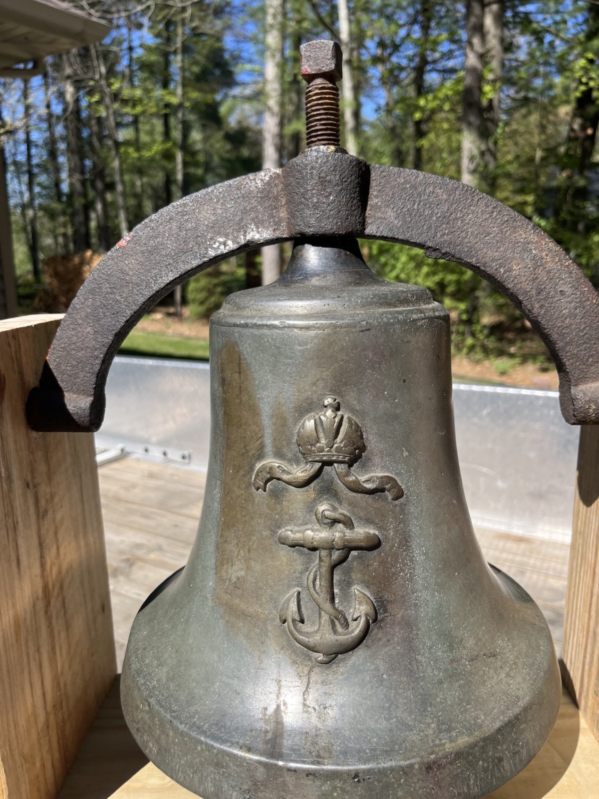 Antique Maritime Bell, WWII Era British Navy, 10-1/2″ Diameter and 32+ LBS.