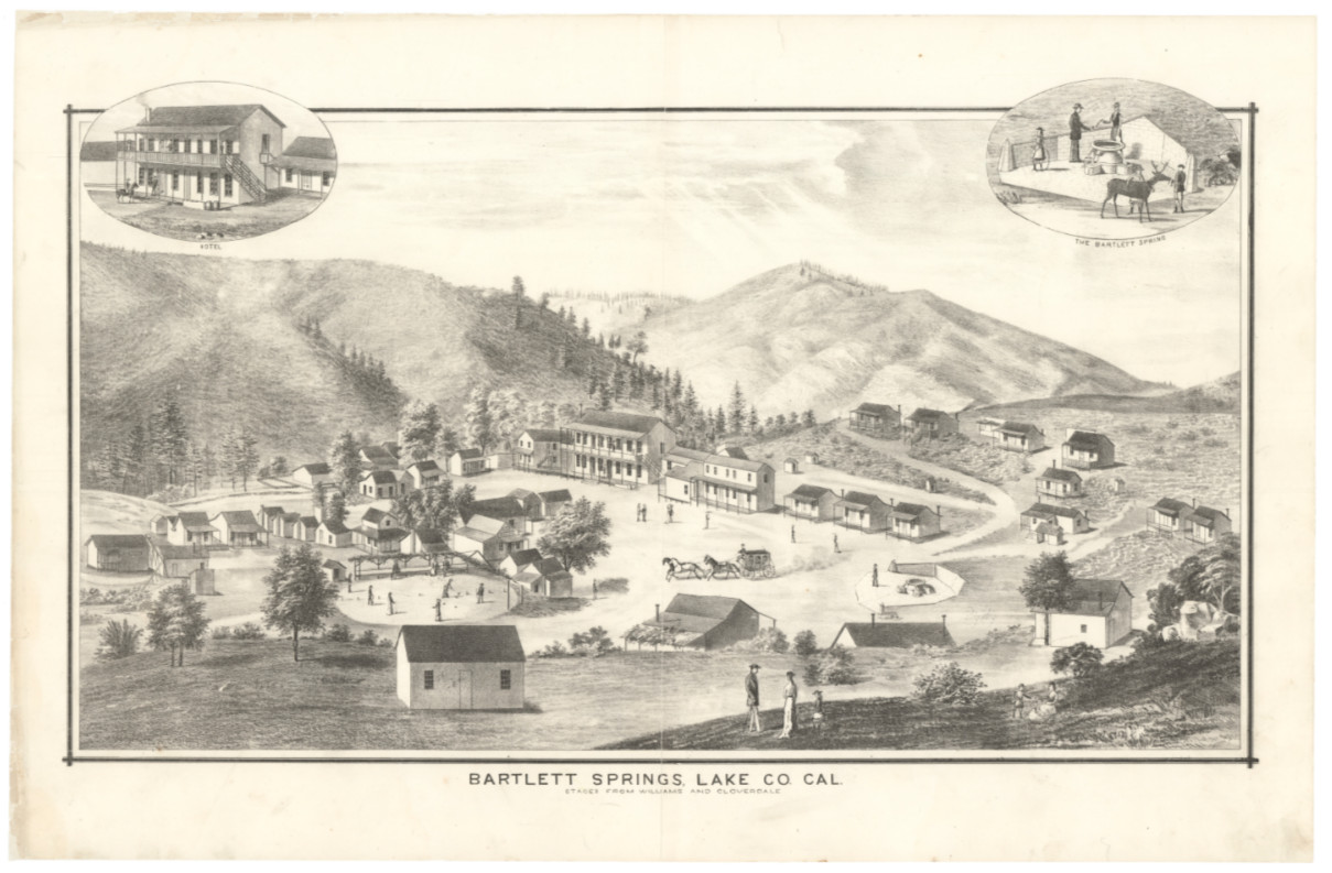 c. 1890 Chris Jorgensen View of Bartlett Springs, Lake Co, California Sanitorium