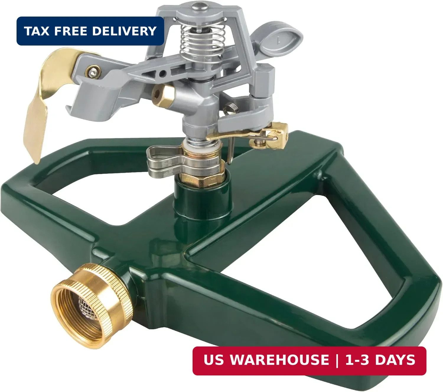 Sprinklers for Yard with Metal Base, Heavy Duty Sprinklers 360 Degree Rotating,