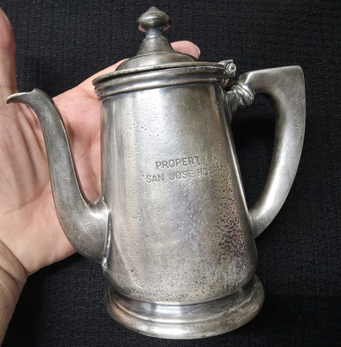 Vintage R. Wallace Silver Soldered 0385 10oz Teapot Coffee Pot 4-49 Very Rare