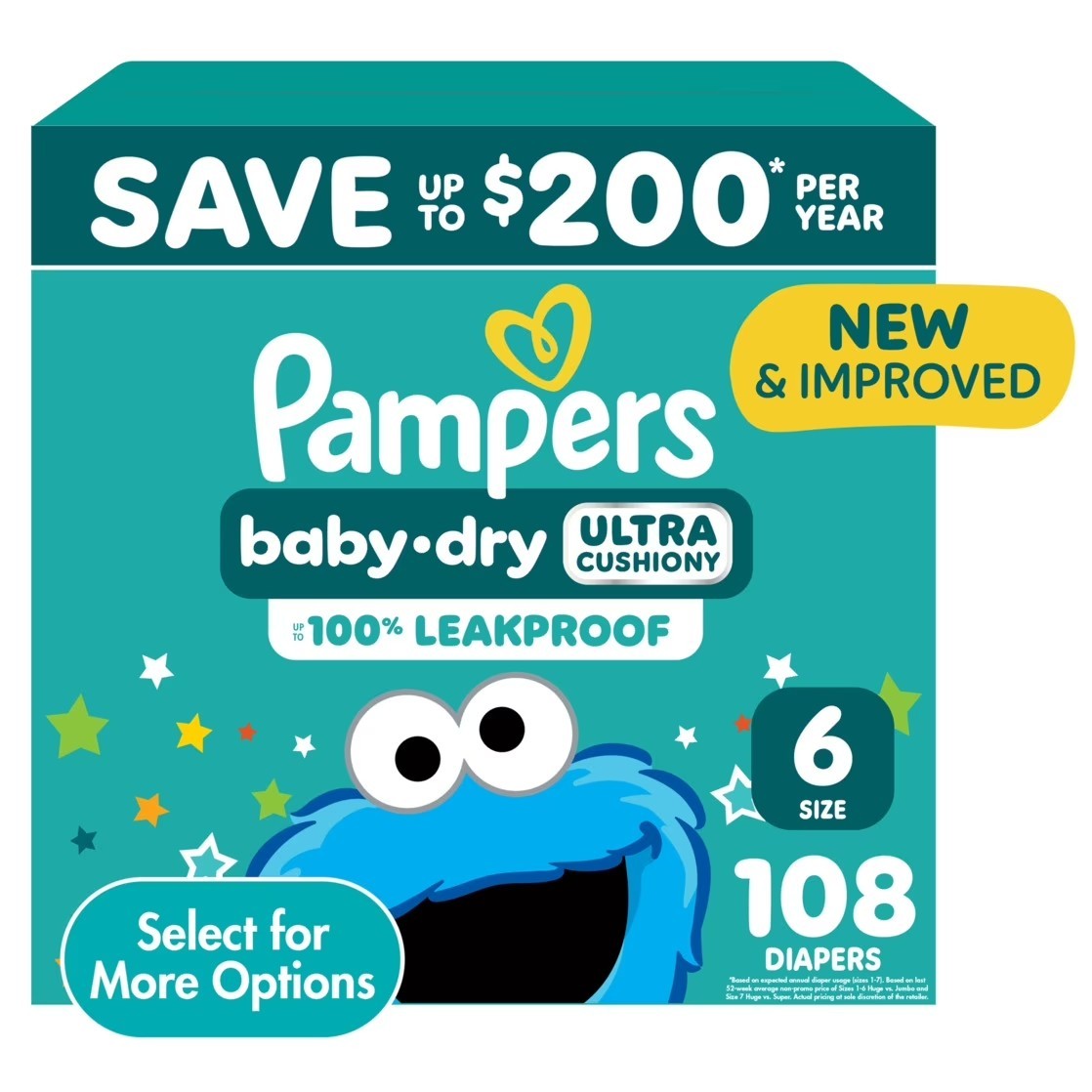 Pampers Baby Dry Baby Diapers Size 6, 108 Count