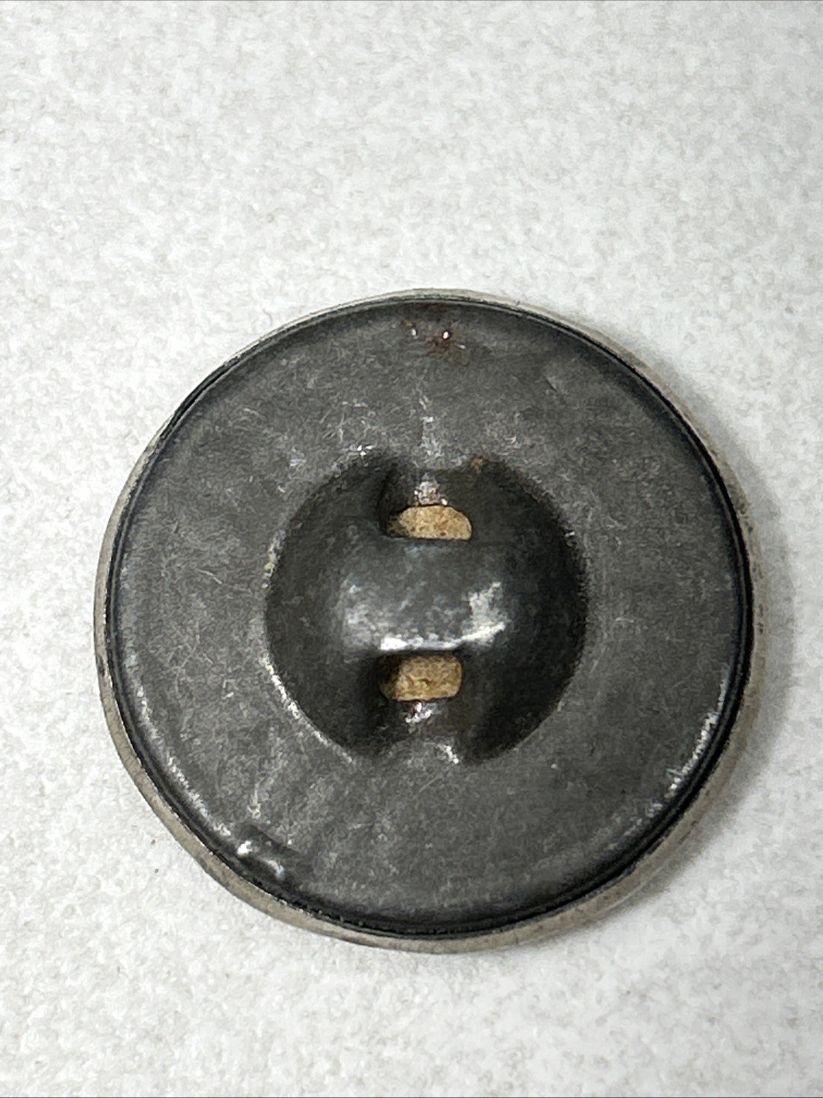 Antique Metal Sewing Button Silver Tone Flower On Top Of Black Velvet