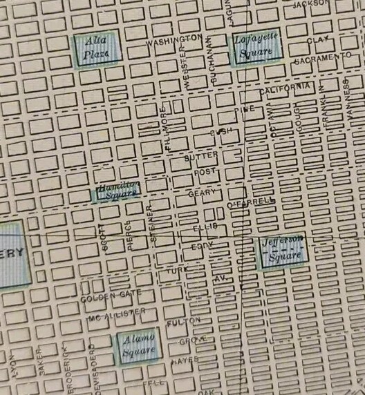 Vintage 1899 SAN FRANCISCO CA Map 11″x14″ ~ Old Antique Original ALAMO SQUARE