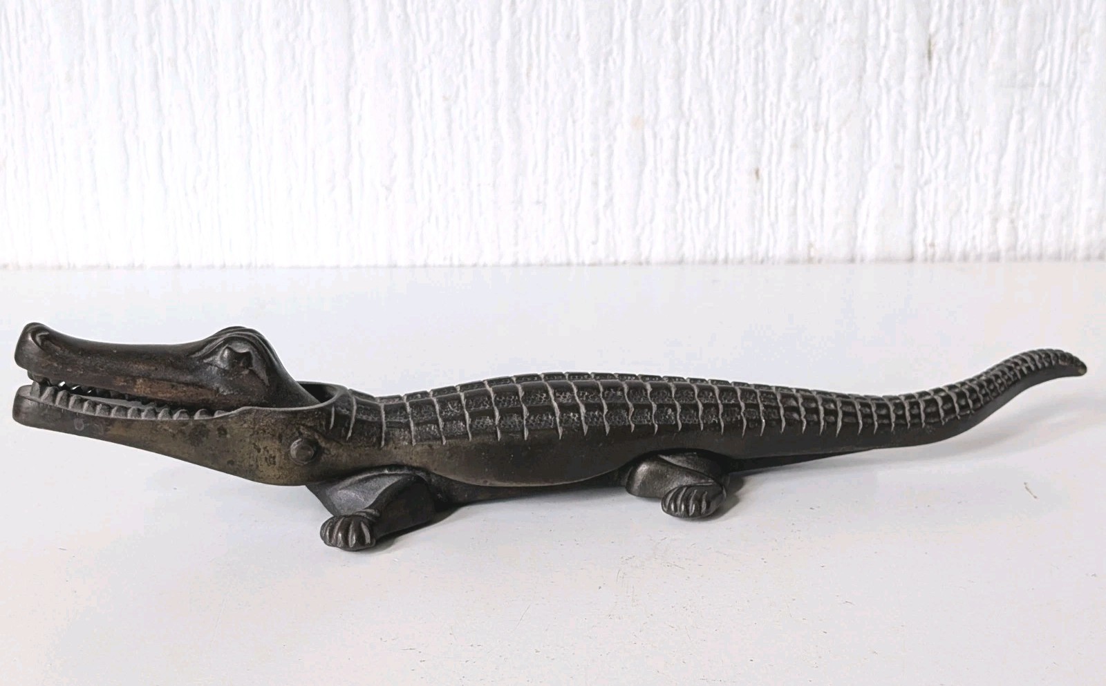 Vintage 1940’s Large Original English Cast-Iron Crocodile Nutcracker