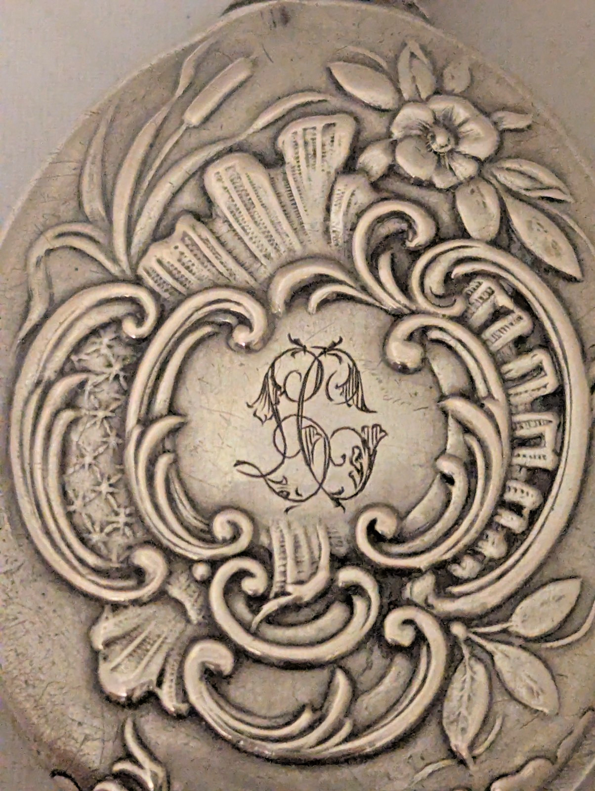 Sterling Silver Chatelaine Pivoting Mirror & Picture Frame Pendant ART NOUVEAU