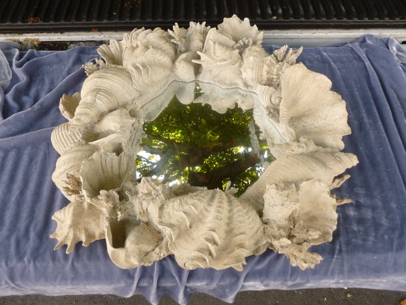 VINTAGE WHIMSICAL Z GALLERY FIBERGLASS SEASHELL MIRROR