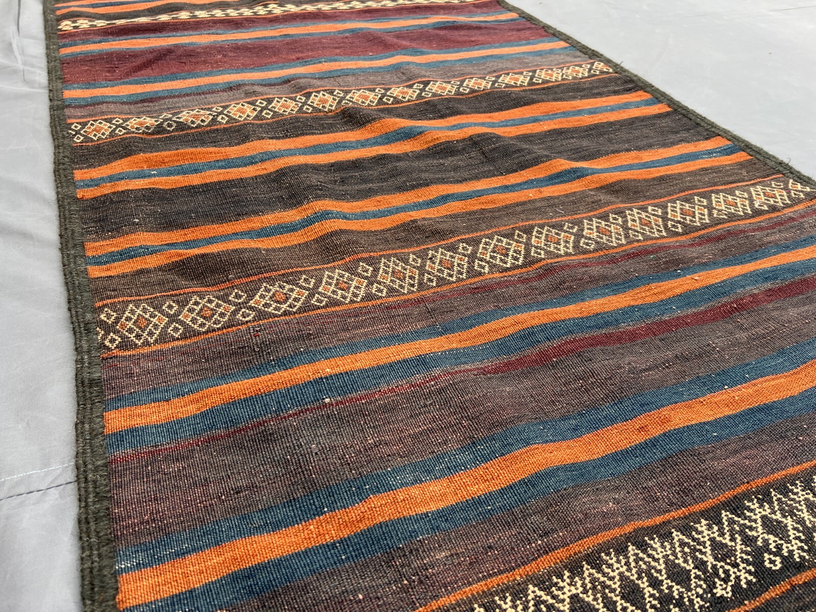 Antique Afghan Kilim Runner 2’7 x 9’9 ft – Handwoven Wool Tribal Hallway Rug