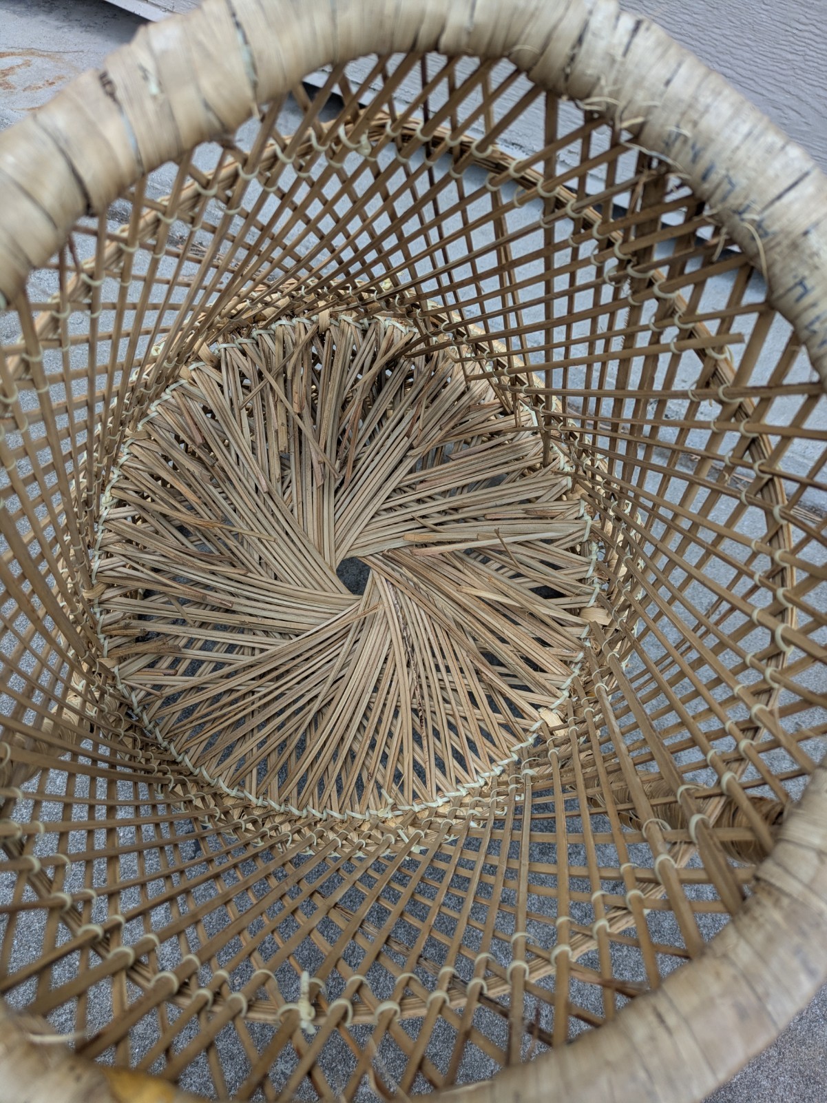 Vintage Mini Child Doll Sized Peacock Wicker Rattan Chair Boho Chic Portrait
