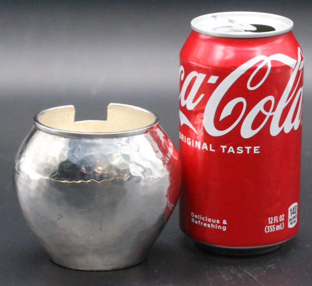 Emilia Castillo Hammered Silver-Plated Sugar Dish Mexico 1980s