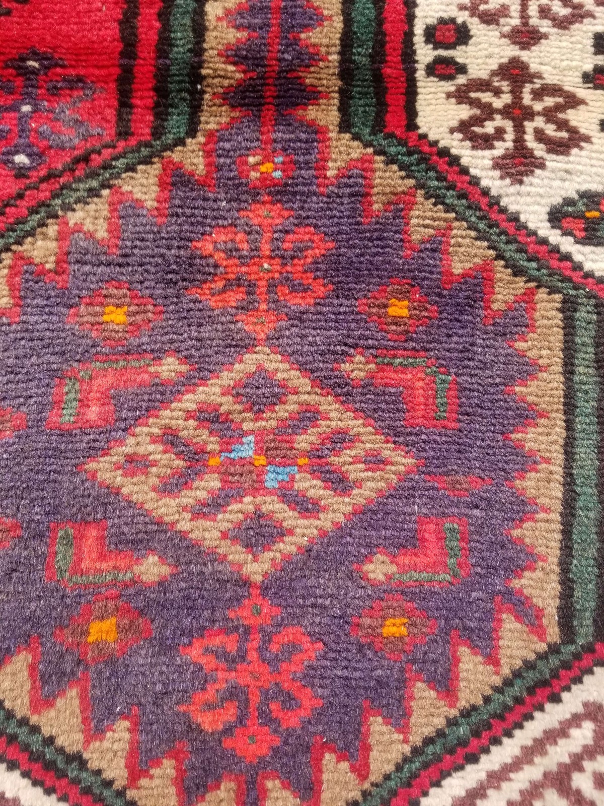Distressed Authentic Hand Knotted Vintage Afghan Turkmen Wool Area Rug 5.7×3.9ft