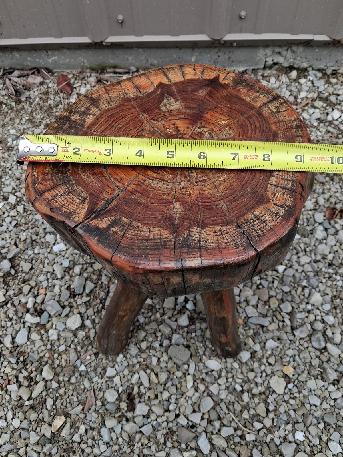 Rustic Wooden Log Table Accent Side Plant Stand Farmhouse