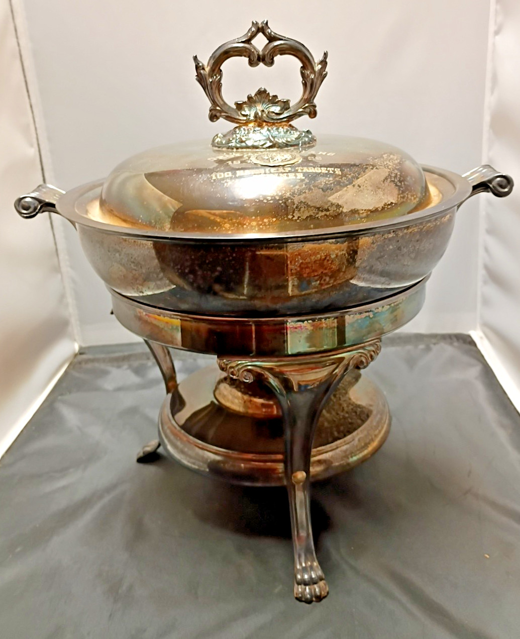 Vintage W.&S. Blackinton Silver-Plated Chafing Dish Trap Shooting Award 1959