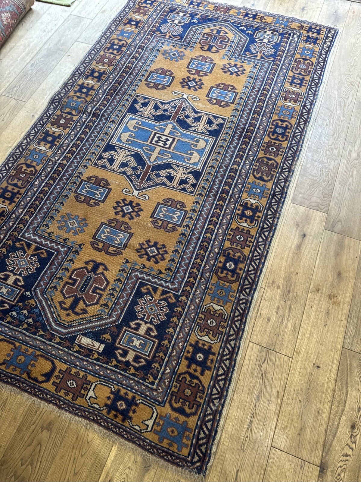 Antique Shrivan Double Nich “Signed “Prayer Rug