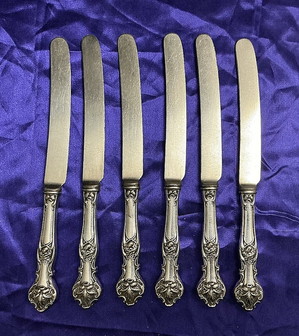 International Silver silver plate French Charter Oak Hollow Knives Lot Of 6