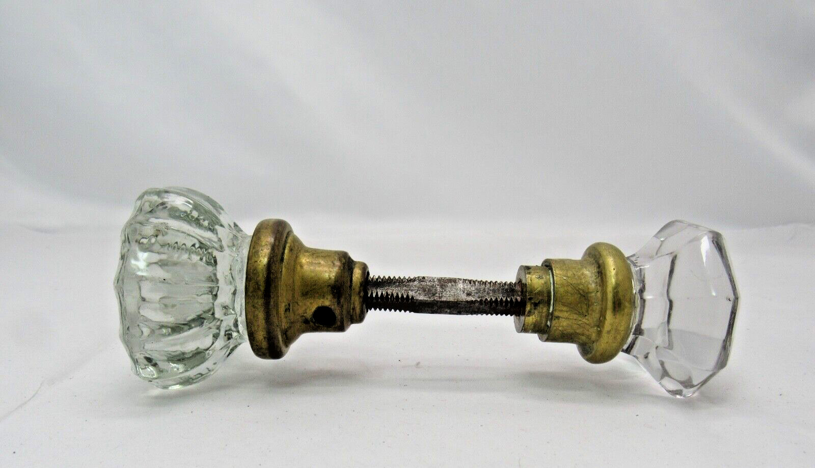 Antique Vintage Glass Door Knobs 12 Sided / 8 Sided Octagon Shape Set