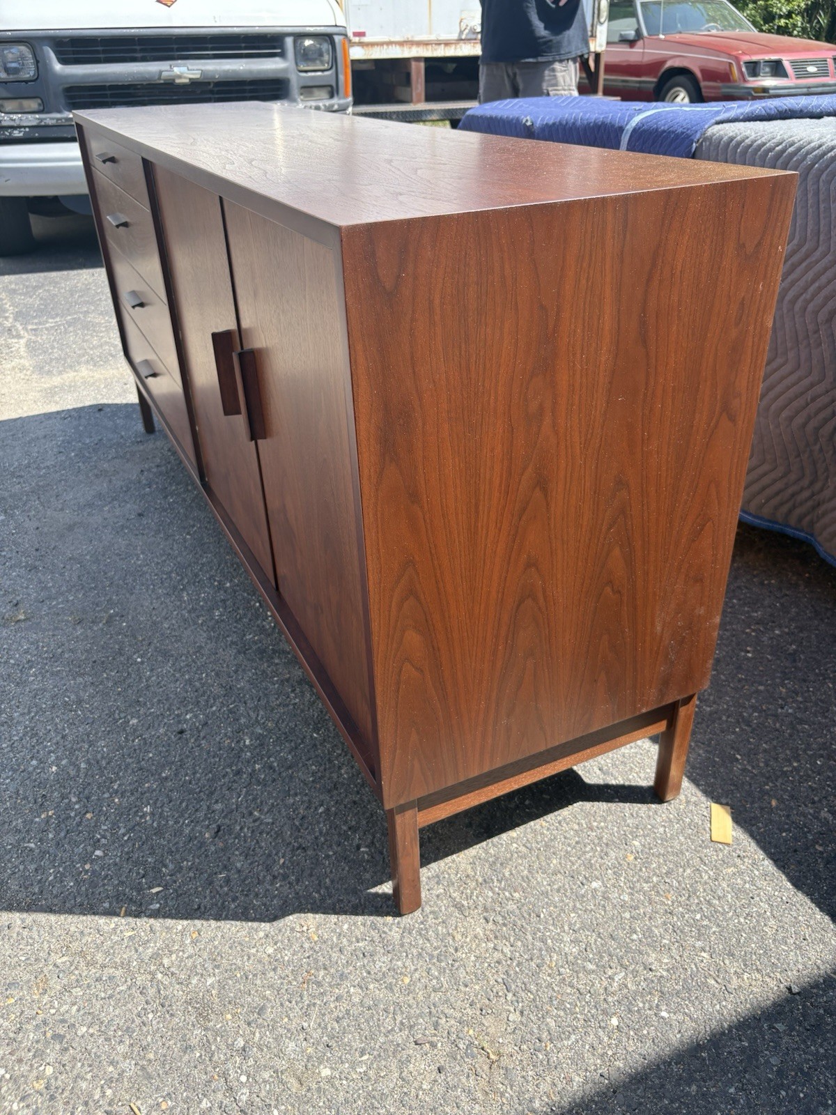 RARE Richard Artschwager Studio Crafted Four Drawer Walnut Credenza Dresser