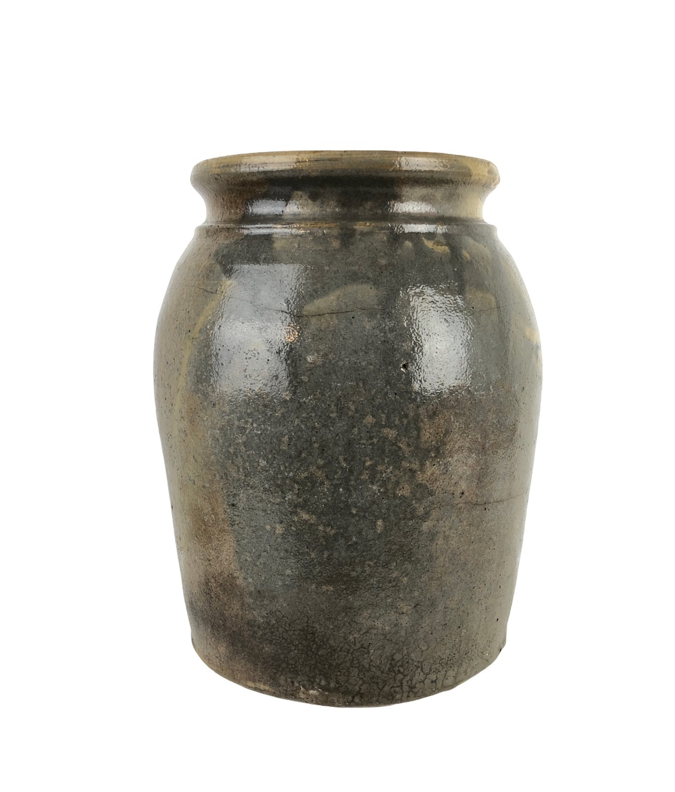 Antique Alkaline-Glazed Stoneware Jar 10″ Unmarked