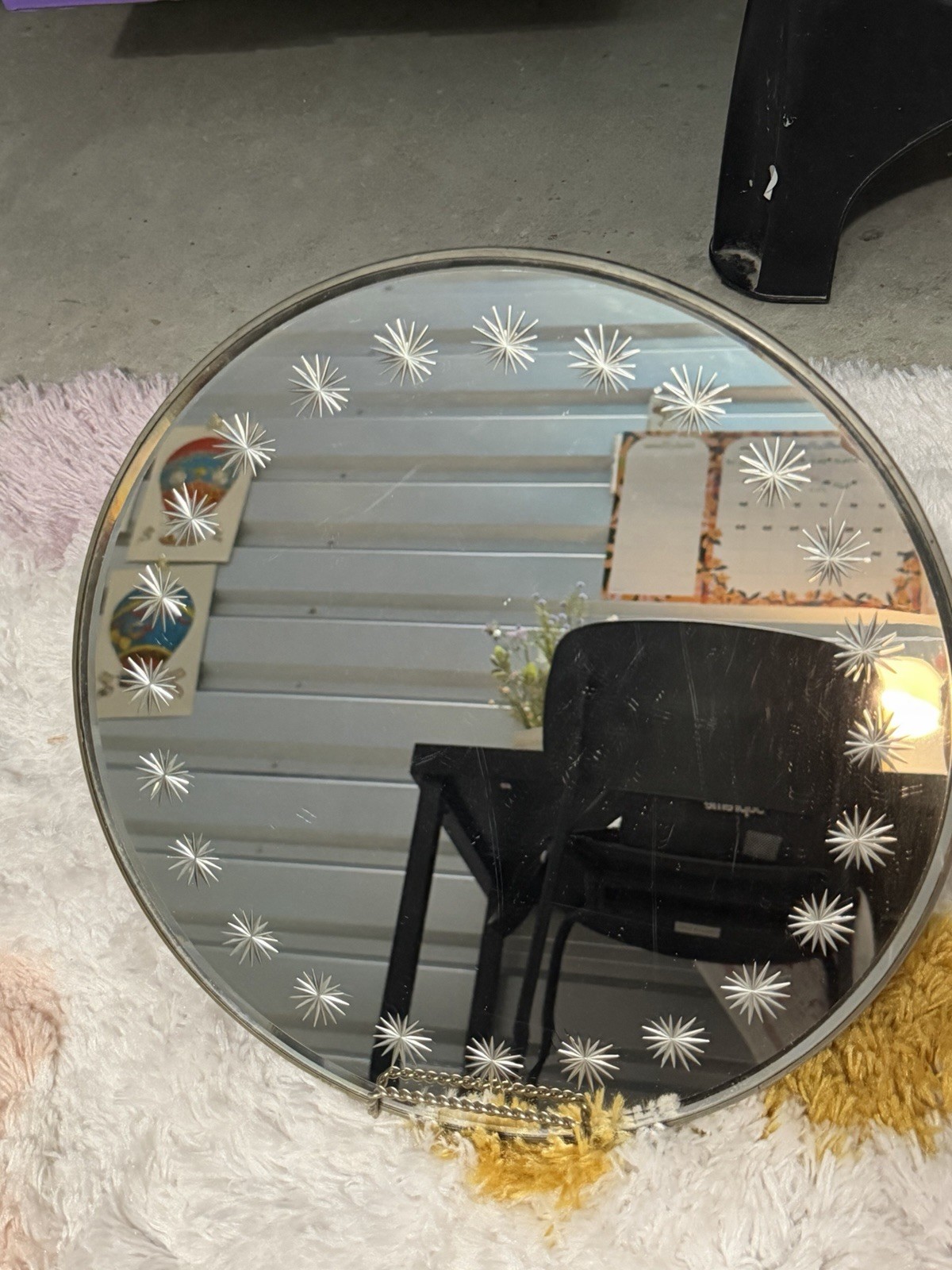 Vintage Etched Star Vanity Mirror