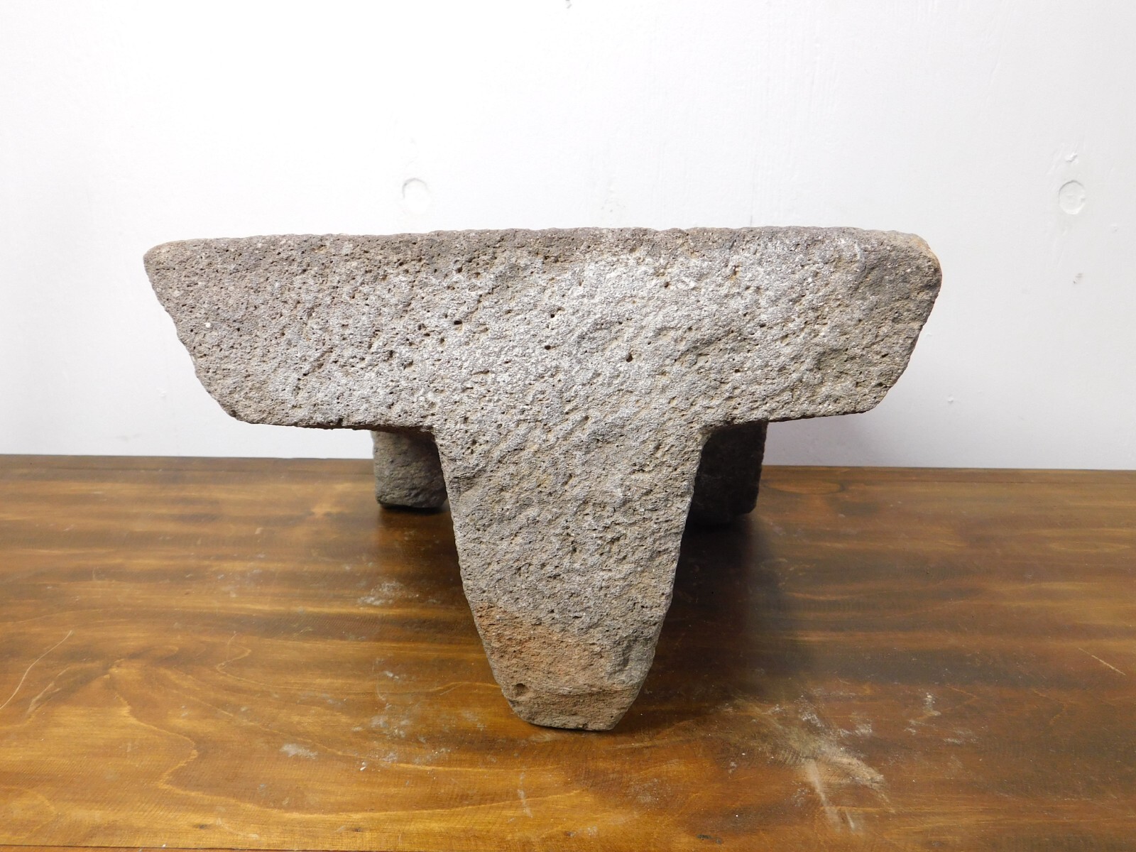 Antique Metate #16-Grinder-Rustic-Complete-Old Mexican–Primitive-11.5x16x9.5H