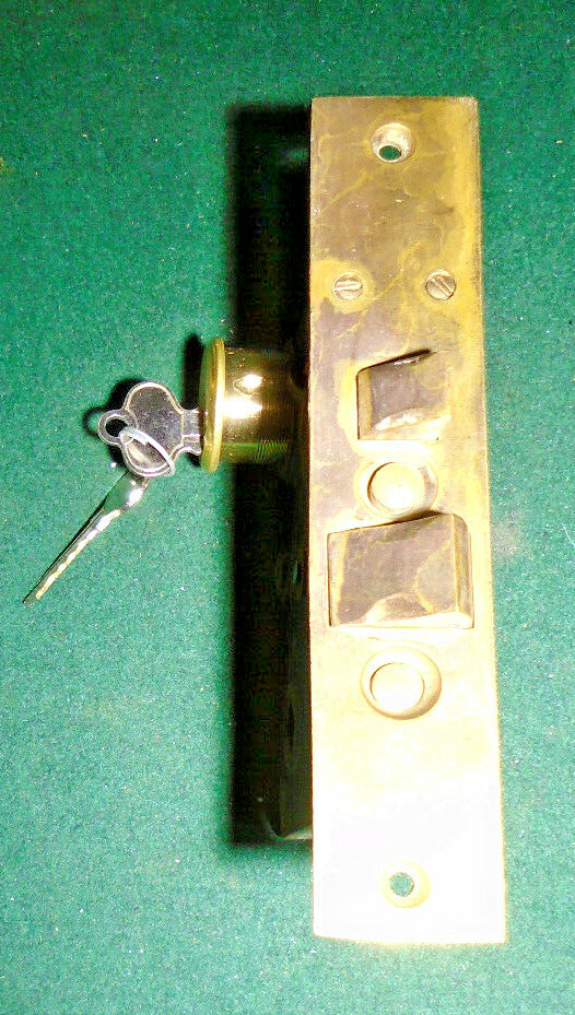 BARROWS #342 ENTRY LOCK w/CYLINDER & KEYS – 7 7/8″ FACEPLATE (12141)