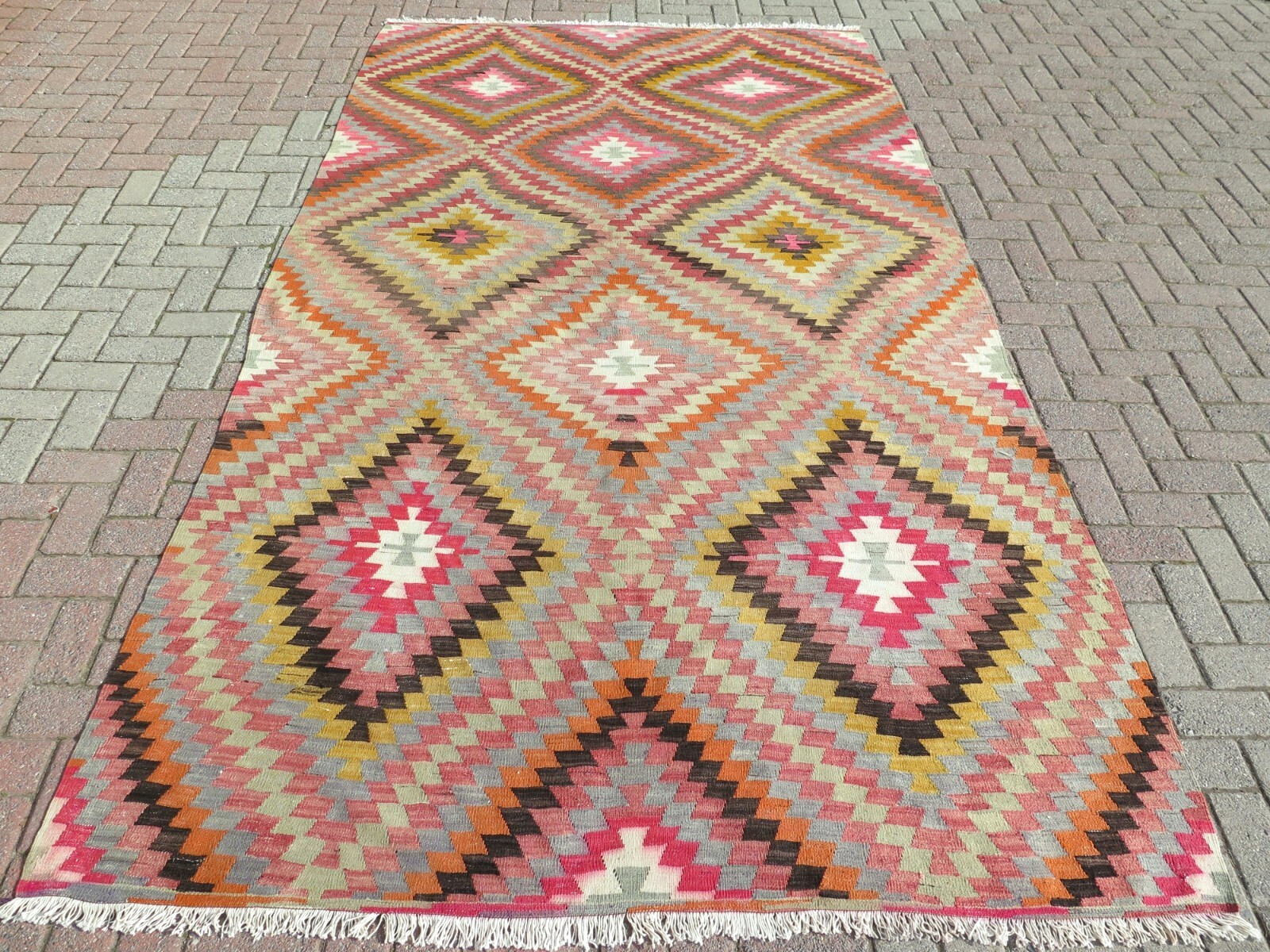 Anatolia Classic Kilim, Wool Rugs Floor Kelim Handmade Large Carpet 72″X132″